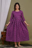 Majestic divas Cotton Purple Buti Printed Maternity Feeding Kurta Dress with Dual Side Zippers