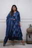 Majestic Diva's Indigo Blue Printed Dupatta Set