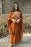 Majestic Diva's Rust Brown Embroidered Dupatta Set