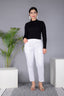 Majestic Diva's Women’s High Waist Classic White Tapered Pants