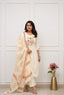 Ivory Cotton Kurta Pant Dupatta Set with Front Embroidery & Handwork