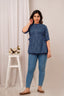 Majestic Divas Indigo Ikat Peplum Top