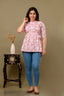 Majestic Divas Blush Pink Floral Printed Peplum Top for Women