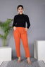 Majestic Diva's Vibrant Orange High-Waist Straight Fit Pants