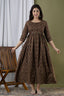 Majestic divas Cotton Maroon Printed Maternity Feeding Kurta Dress with Dual Zippers