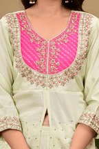 Majestic Diva's Mint Green Embroidered Co-Ord Set