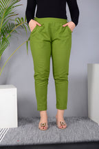 Majestic Diva's Women’s High Waist Olive Green Tapered Pants
