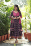Majestic Diva Purple Ikat Print Anarkali Dupatta Set