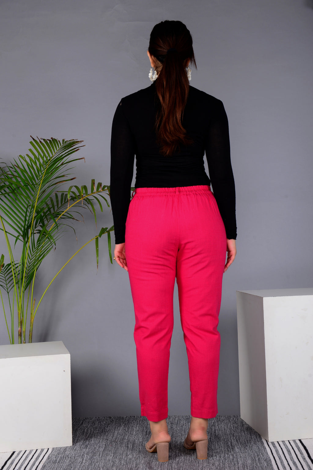 Majestic Diva's Women’s High Waist Hot Pink Tapered Pants