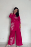 Majestic Diva Hot Pink Floral Print Co-Ord Set