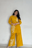 Majestic Diva Mustard Yellow Floral Print Co-Ord Set
