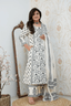 Majestic Diva's White & Black Printed Dupatta Set