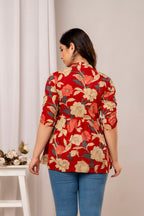 Majestic Divas Turquoise Meadow Peplum Top