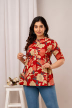 Majestic Divas Turquoise Meadow Peplum Top
