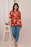 Majestic Divas Turquoise Meadow Peplum Top