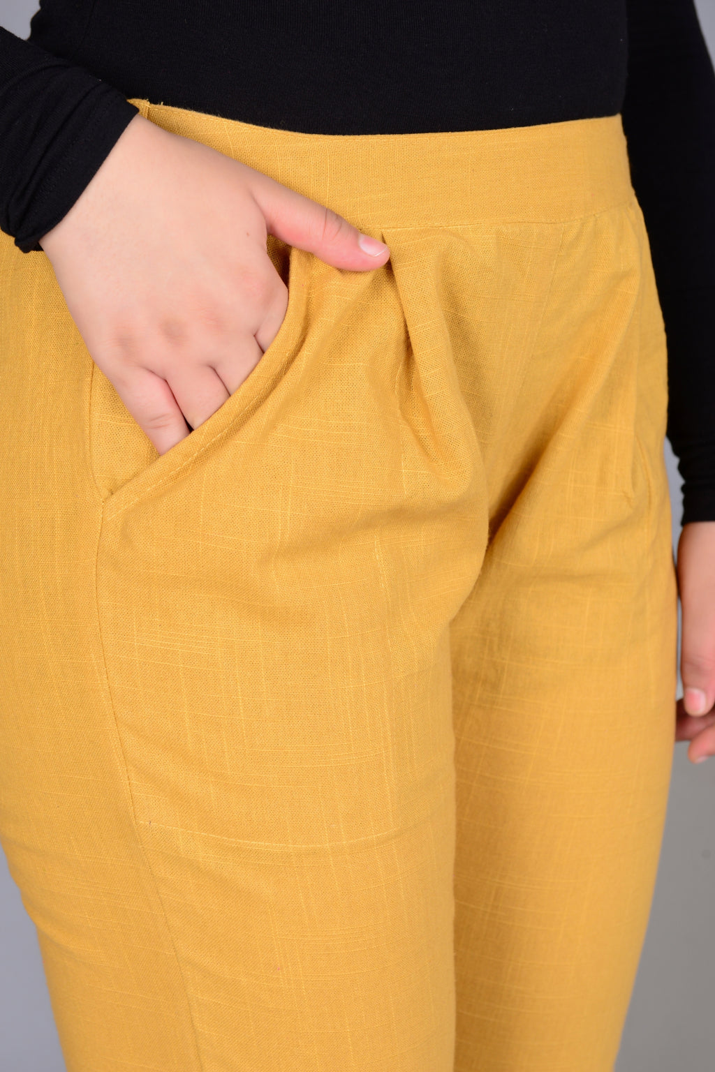 Majestic Diva's Women’s High Waist Mustard Yellow Tapered Pants