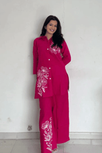 Majestic Diva Hot Pink Floral Print Co-Ord Set
