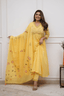 Majestic Divas Sunlit Bloom Yellow Anarkali Dupatta Set