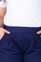 Majestic Diva's Women’s High Waist Classic Navy Blue Tapered Pants