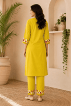 Majestic Divas Sunshine Bloom Embroidered Kurta Set