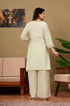 Majestic Diva's Mint Green Embroidered Co-Ord Set