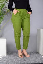 Majestic Diva's Women’s High Waist Olive Green Tapered Pants