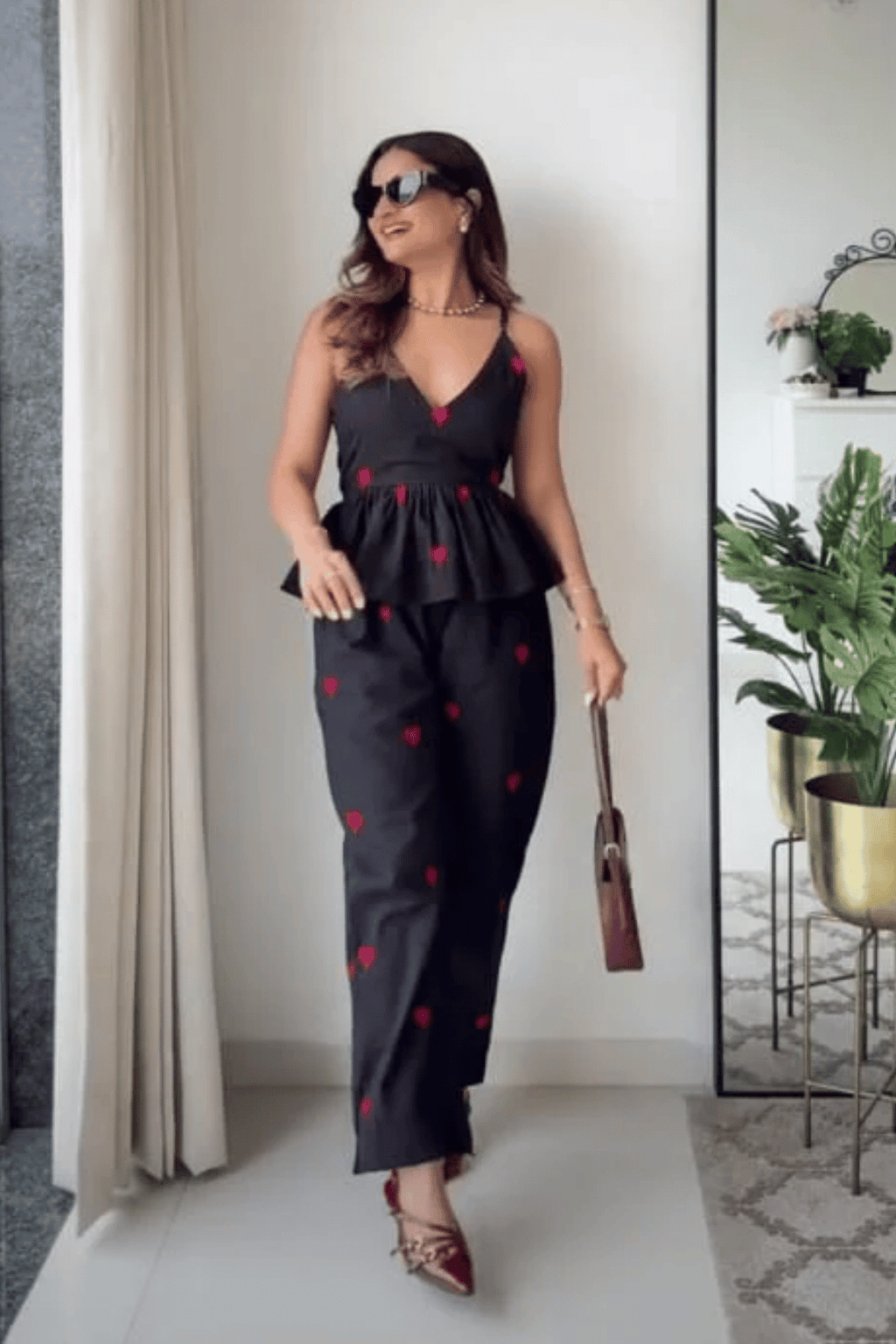Majestic Diva's Black Embroidered Co-Ord Set