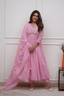 Majestic Divas Blush Petal Pink Anarkali Dupatta Set