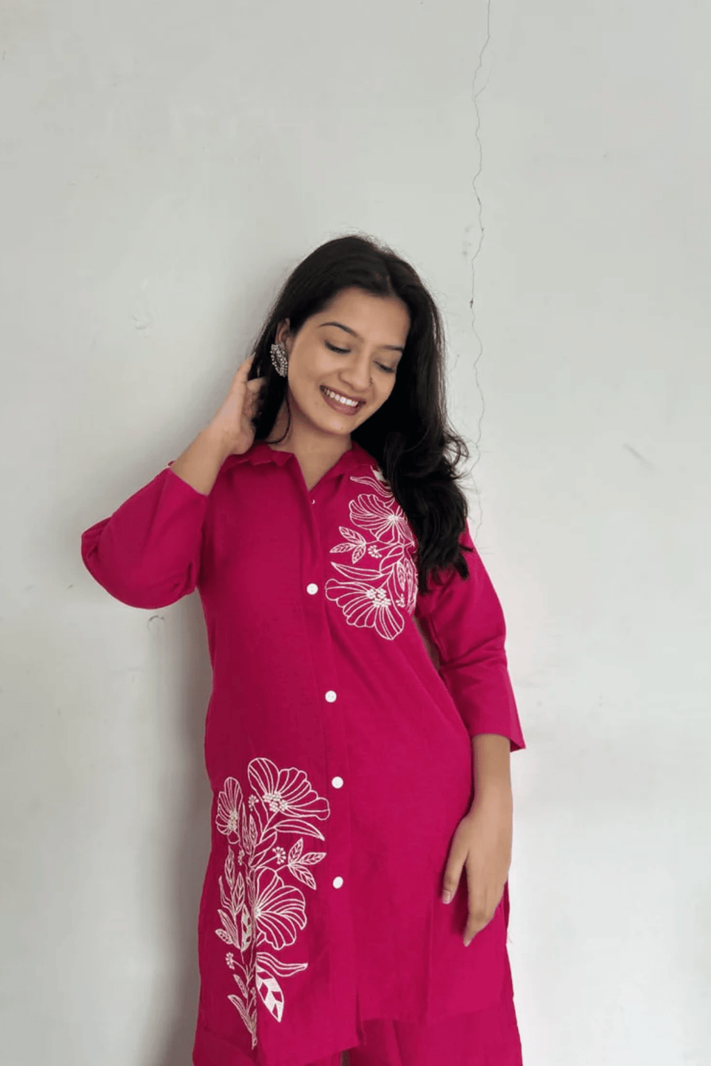 Majestic Diva Hot Pink Floral Print Co-Ord Set