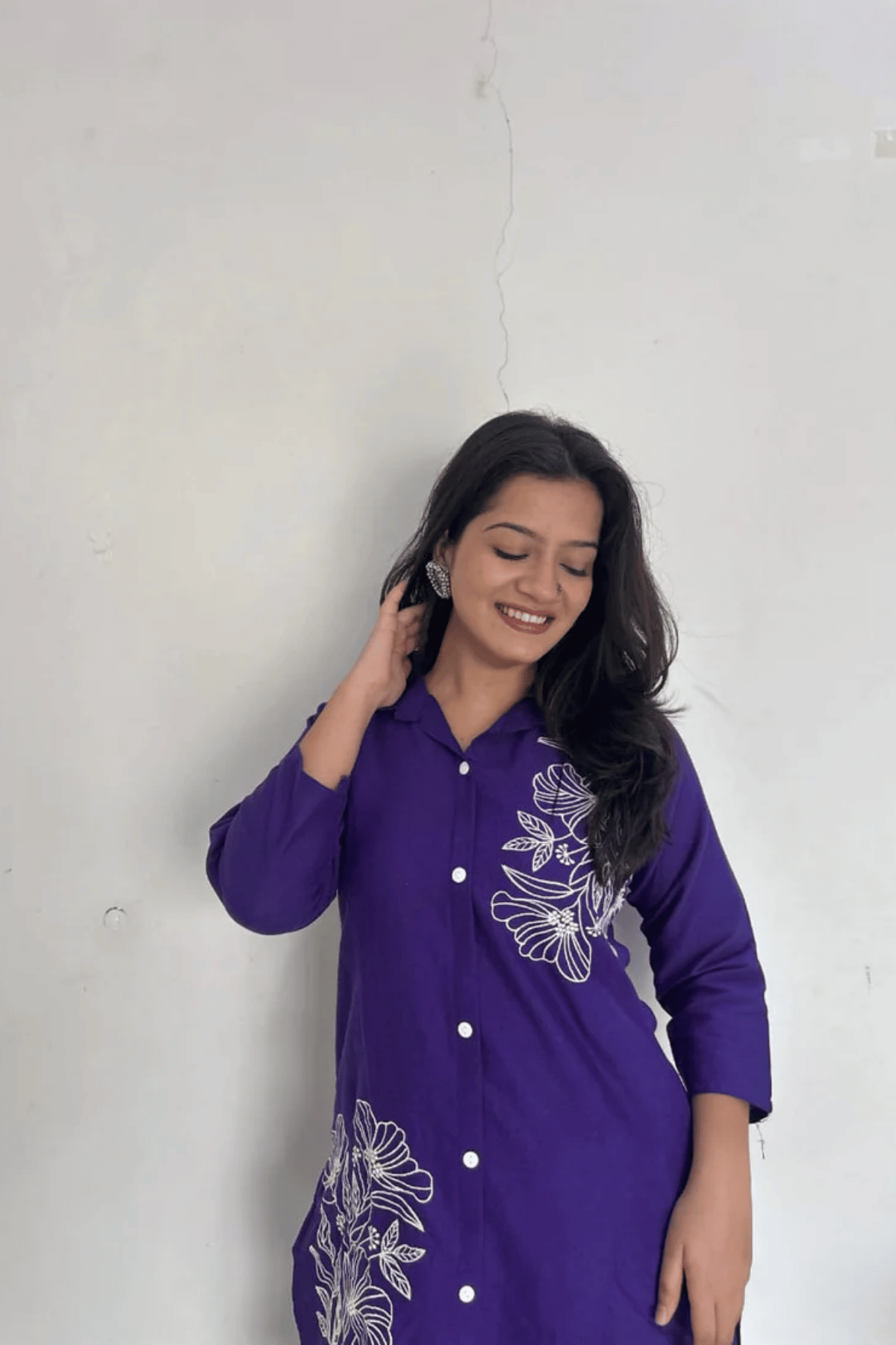 Majestic Diva Purple Floral Print Co-Ord Set