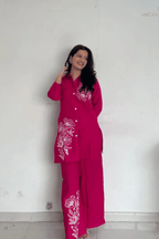 Majestic Diva Hot Pink Floral Print Co-Ord Set