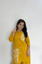 Majestic Diva Mustard Yellow Floral Print Co-Ord Set