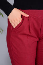 Majestic Diva's Women’s High Waist Bold Red Tapered Pants
