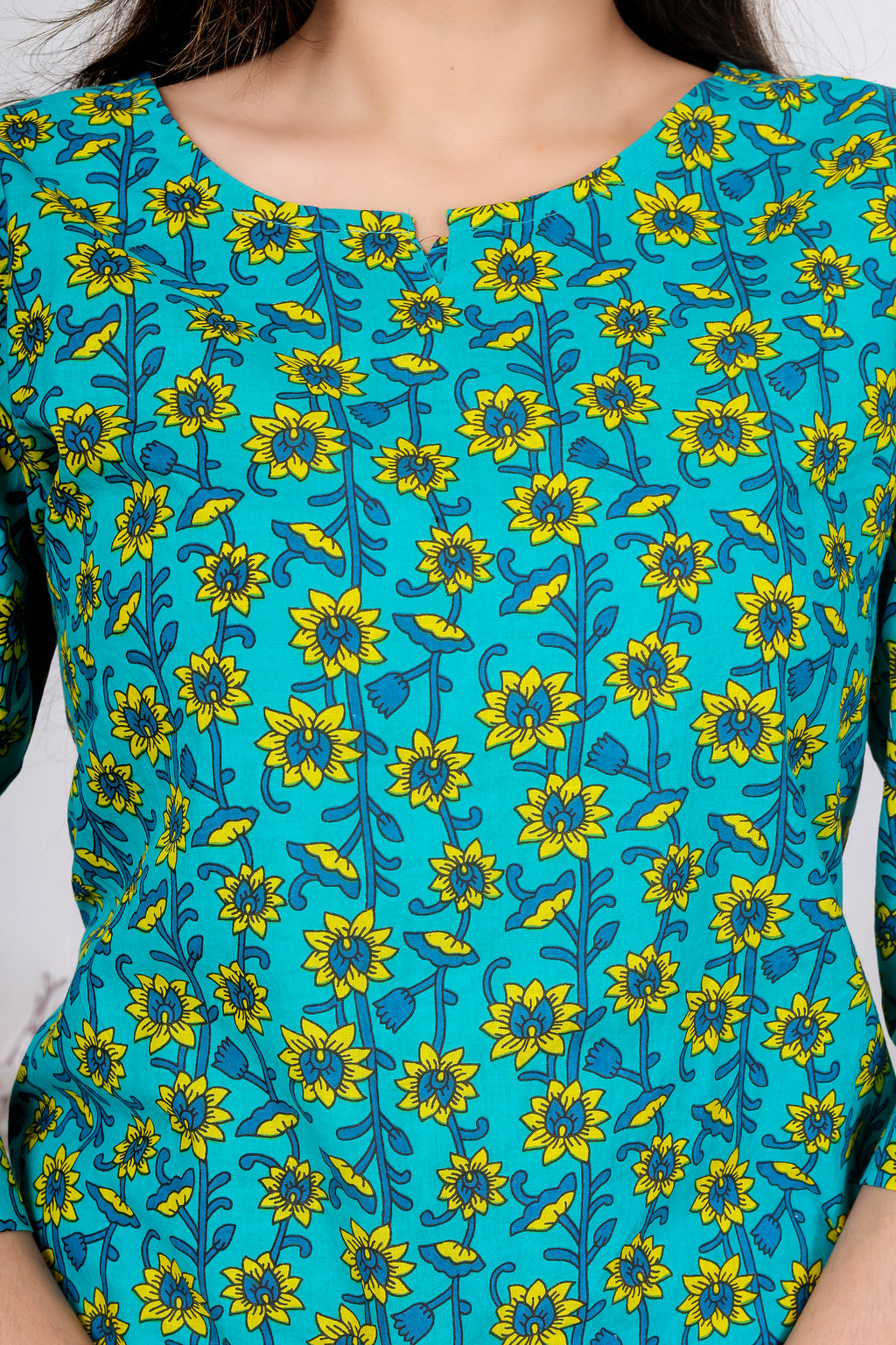 Majestic Diva's Teal Blue Floral Co-ord Set for Women