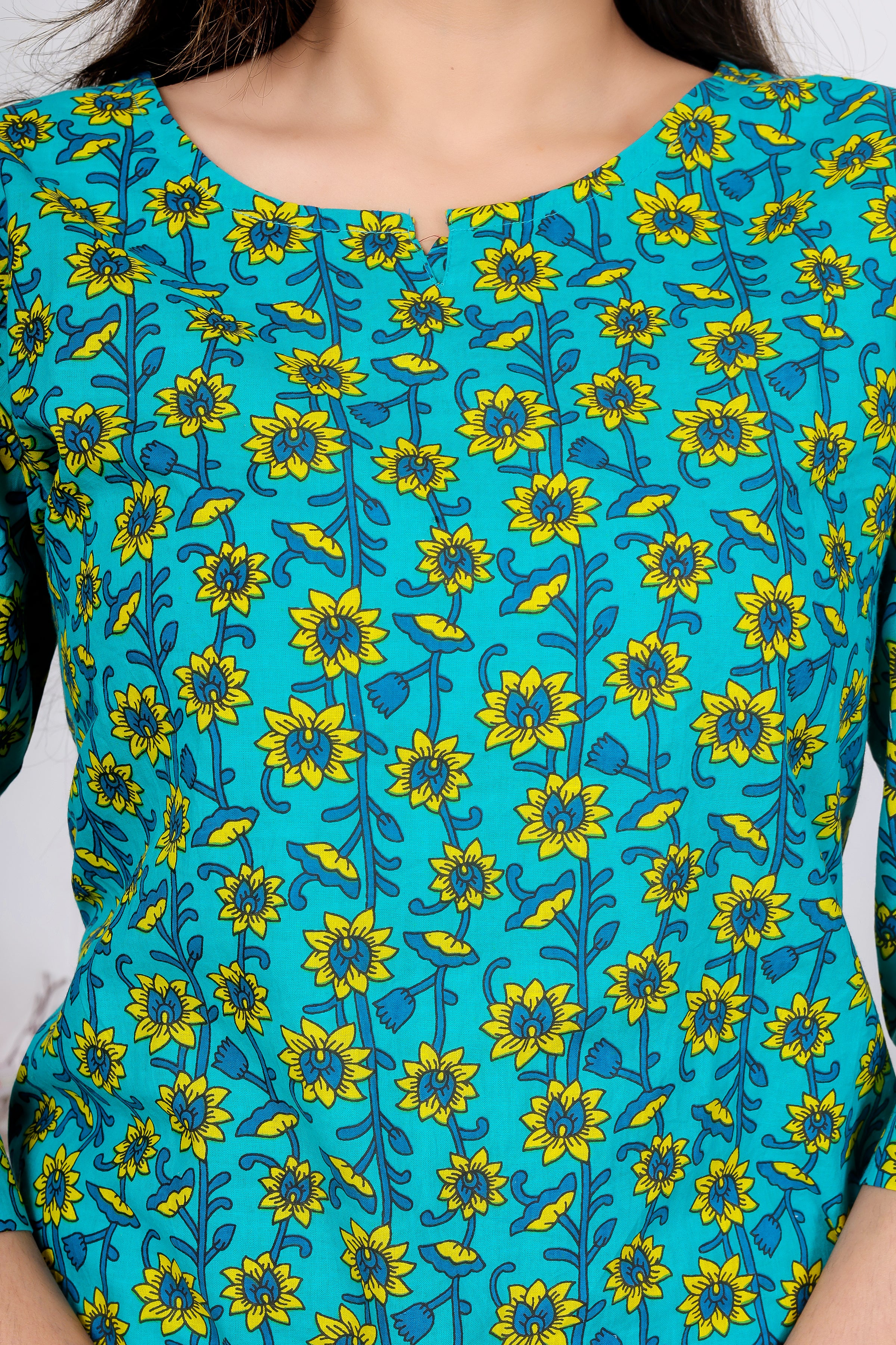 Majestic Diva's Teal Blue Floral Co-ord Set for Women