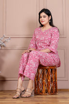 Majestic Divas Pink Floral Co-ord Set for Women