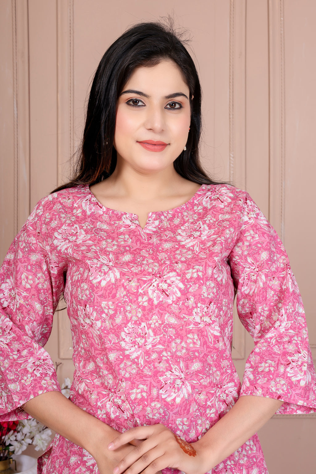Majestic Divas Pink Floral Co-ord Set for Women