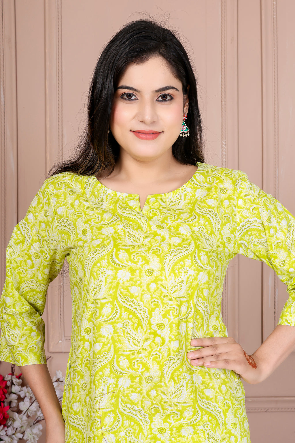 Majestic Divas Lime Green Printed Co-ord Set