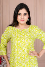 Majestic Divas Lime Green Printed Co-ord Set