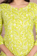 Majestic Divas Lime Green Printed Co-ord Set