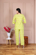 Majestic Divas Lime Green Printed Co-ord Set