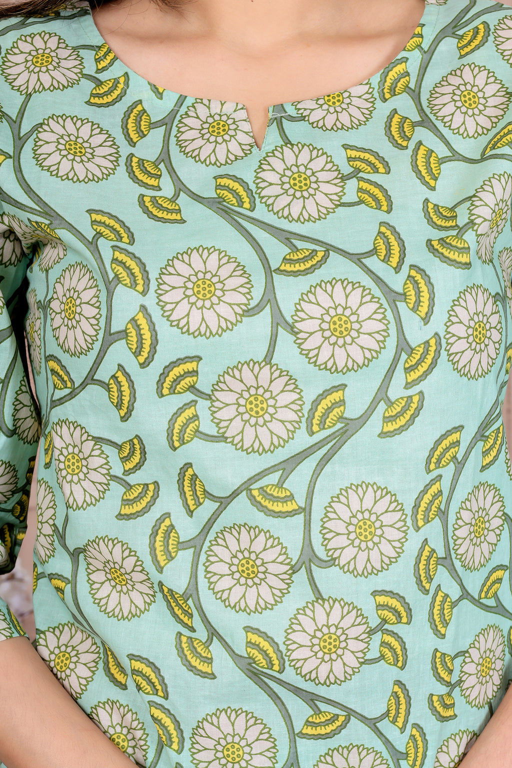 Majestic Divas Pista Green Floral Co-ord Set