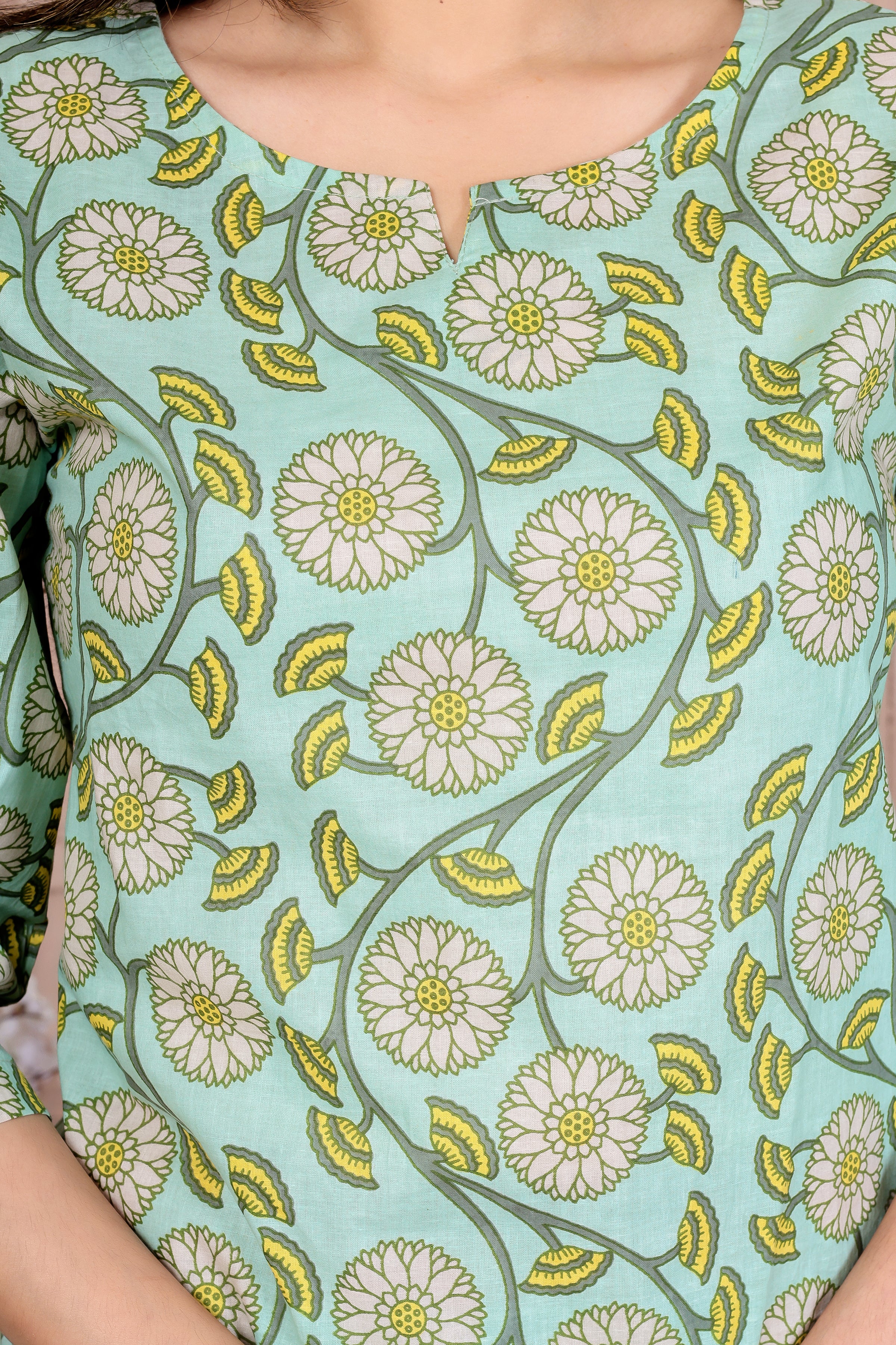 Majestic Divas Pista Green Floral Co-ord Set