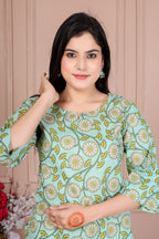 Majestic Divas Pista Green Floral Co-ord Set