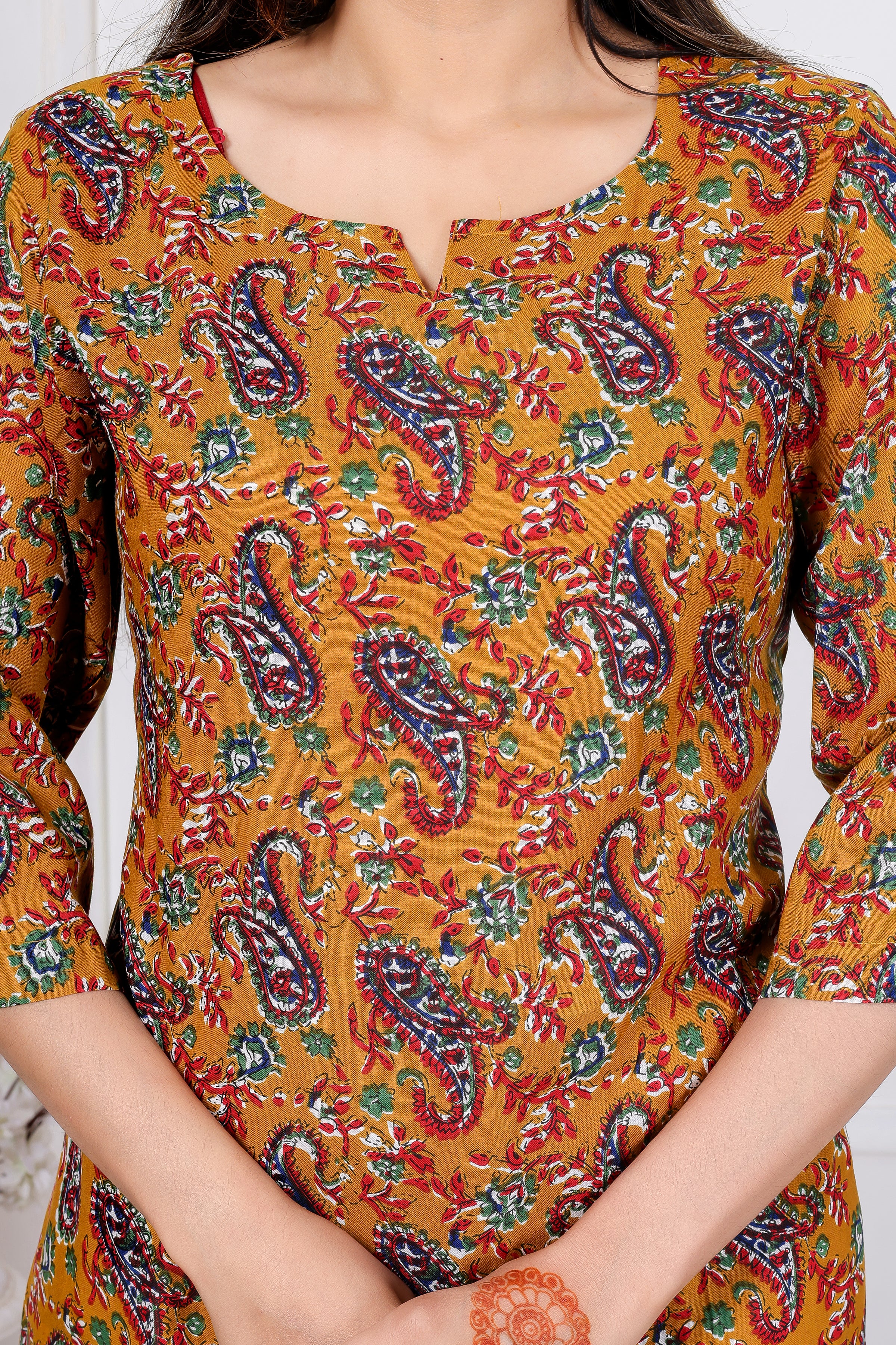 Majestic Divas Mustard Yellow Paisley Co-ord Set