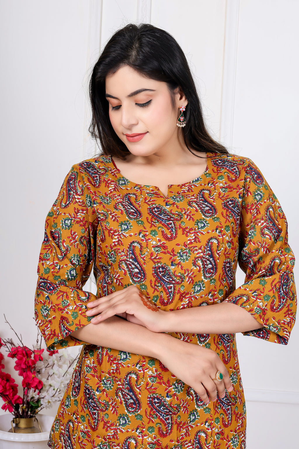 Majestic Divas Mustard Yellow Paisley Co-ord Set
