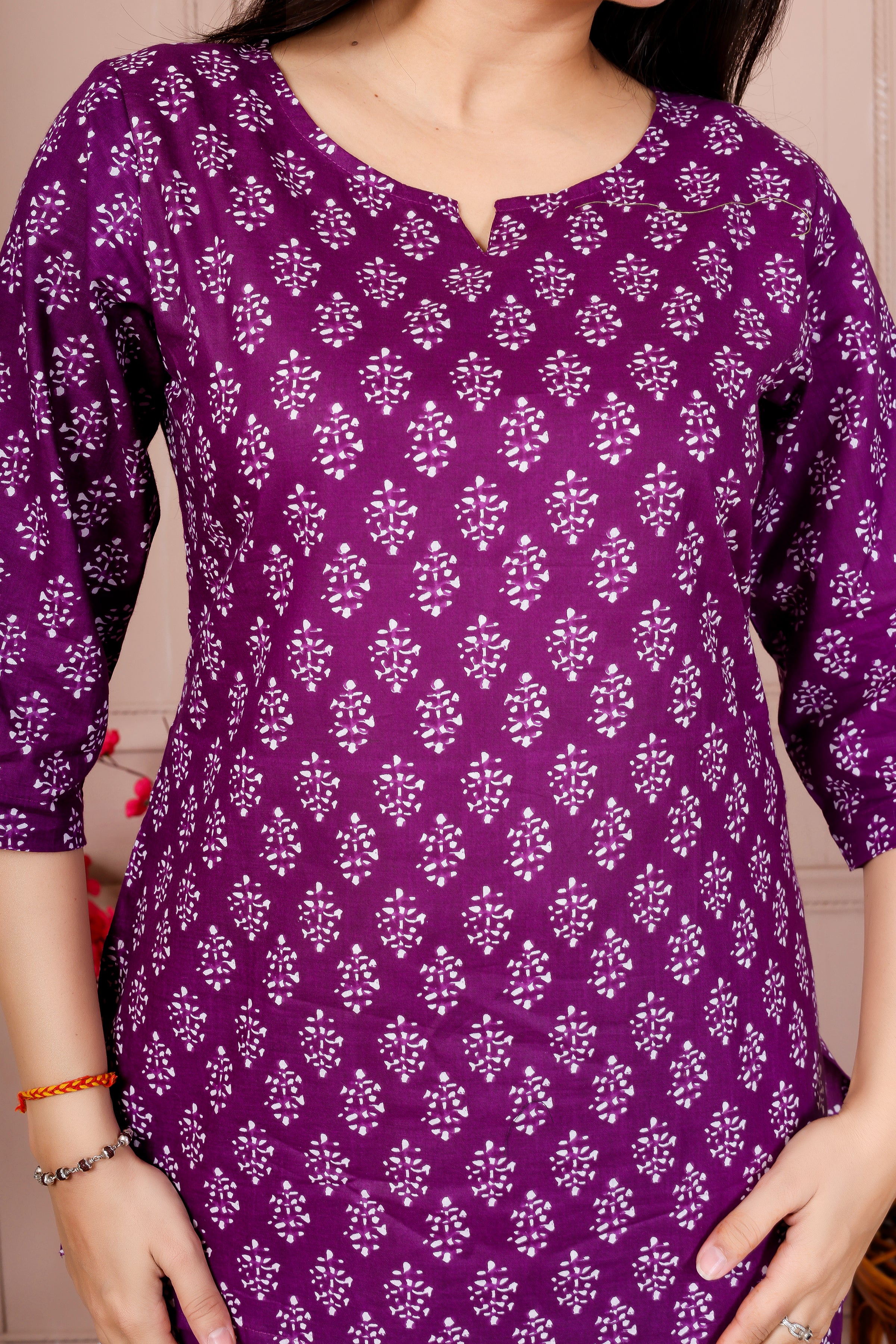 Majestic Divas Purple Printed Cotton Co-Ord
