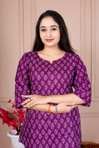 Majestic Divas Purple Printed Cotton Co-Ord