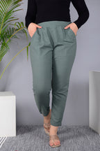 Majestic Diva's Women’s High Waist Dusty Grey Tapered Pants