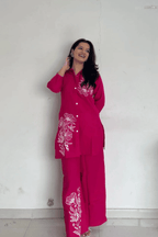 Majestic Diva Hot Pink Floral Print Co-Ord Set